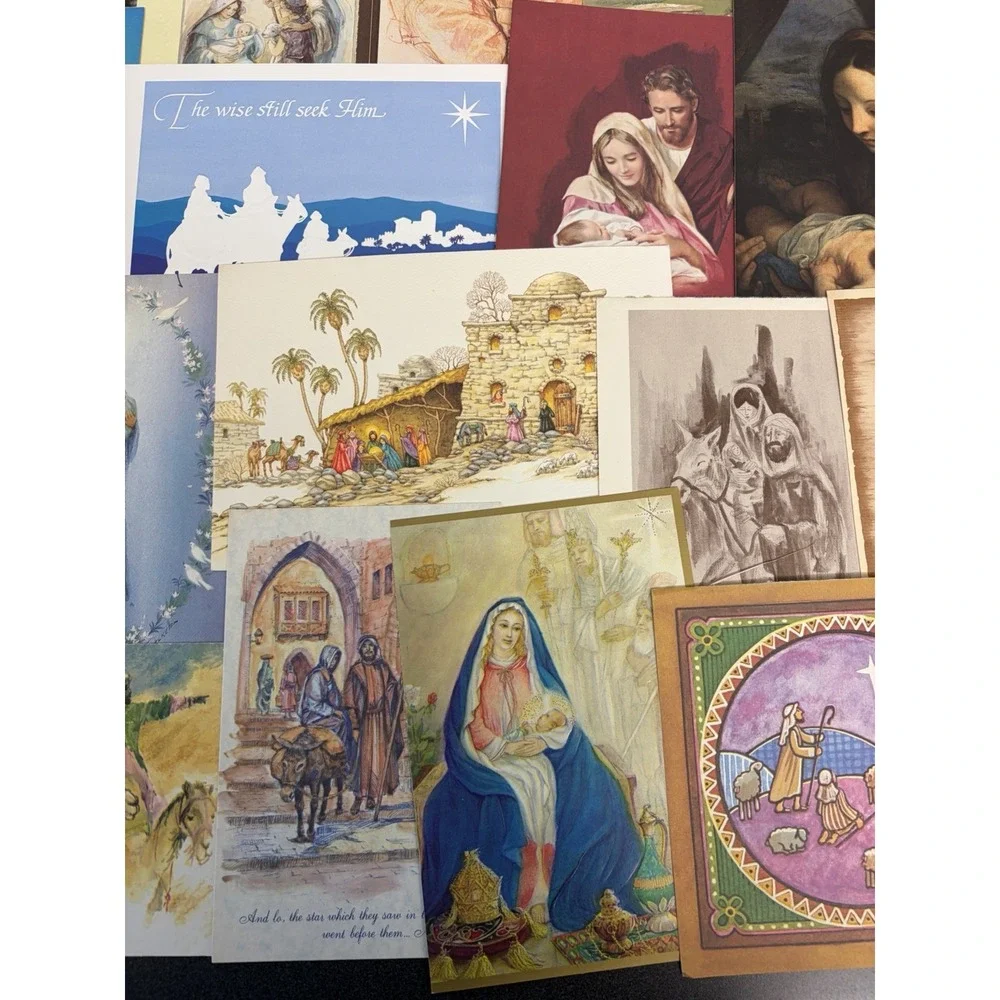 Vintage Christmas Cards Fronts ONLY for Scrapbooking Crafts Decoupage Lot of 50+